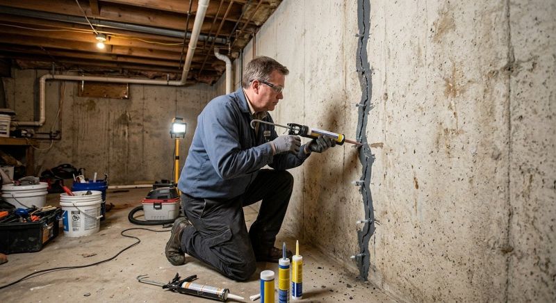 Basement Crack Repair in Manchester, CT