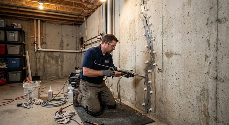 Basement Crack Repair in Manchester, CT