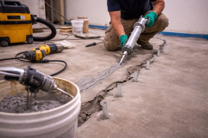 Cracked Basement Floor Repair in Manchester, CT
