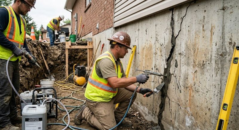 Cracked Foundation Repair in Wethersfield, CT