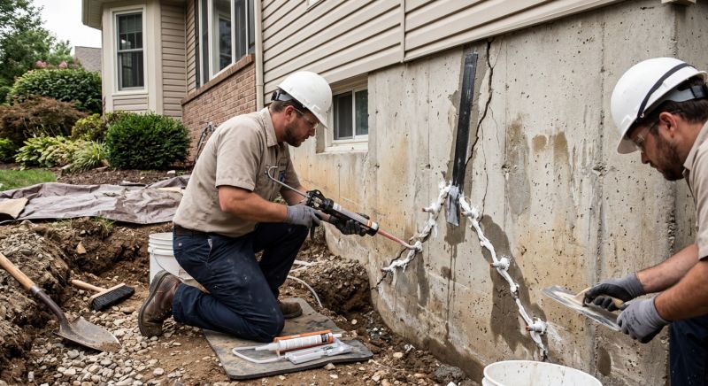 Foundation Crack Sealing in Manchester, CT