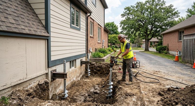 Helical Piers Installation in Manchester, CT