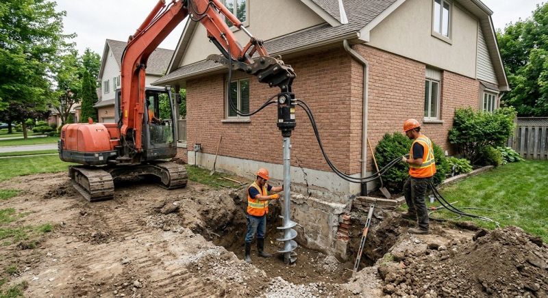 Helical Pile Installation in Manchester, CT