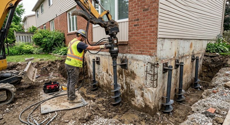 Helical Pile Installation in Manchester, CT