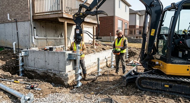 Helical Pile Installation in Manchester, CT