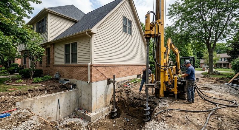Helical Pile Installation in Manchester, CT
