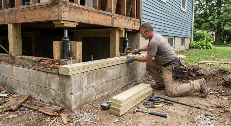 Sinking Foundation Repair in Farmington, CT