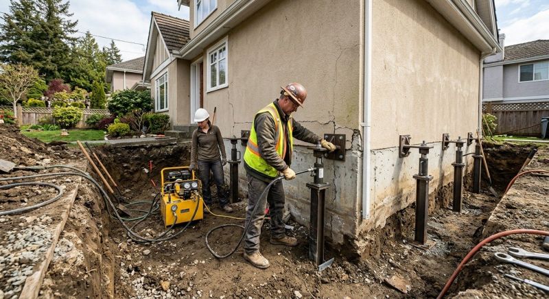 Sinking Foundation Repair in West Suffield, CT